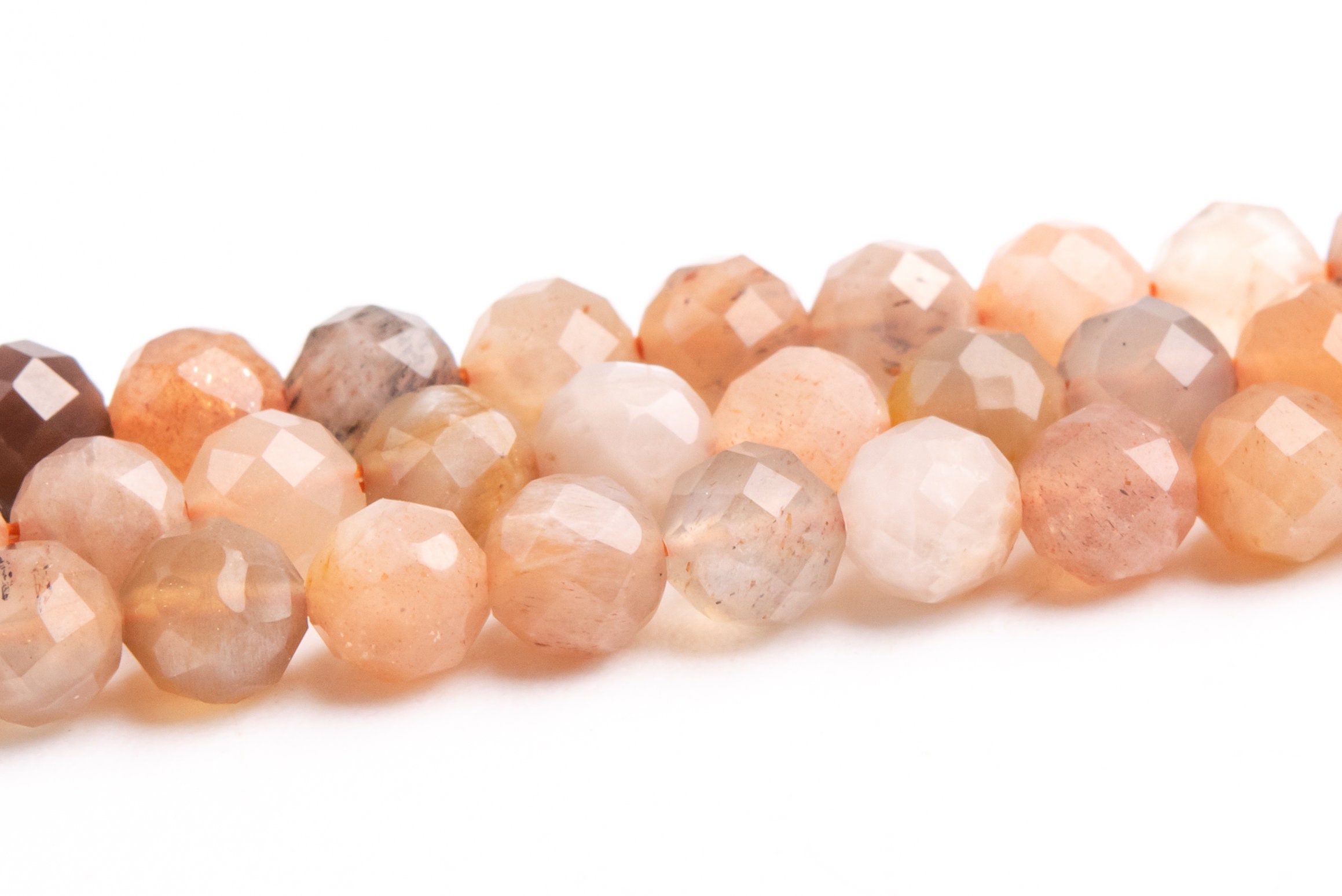 4-5mm Orange Sunstone Beads Grade Aa Genuine Natural Gemstone Faceted Round Loose Beads 15" / 7.5" Bulk Lot Options (118958)