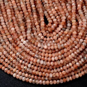 4x3mm Natural Sunstone Gemstone Grade Aa Micro Faceted Lantern Loose Beads Bulk Lot 1,2,6,12 And 50 (p35)