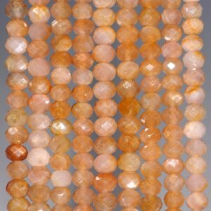 5.5x4mm Sunstone Gemstone Grade Aa Fine Faceted Cut Rondelle Loose Beads 7.5 Inch Half Strand (80001716-792)