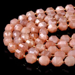 6mm Natural Sunstone Gemstone Faceted Prism Double Point Cut Loose Beads Bulk Lot 1,2,6,12 And 50 (d38)
