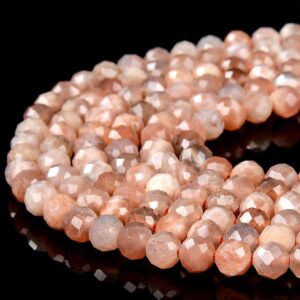 Natural Sunstone Gemstone Grade Aa Micro Faceted Round 4mm Loose Beads 15 Inch Full Strand (80018233-p98)