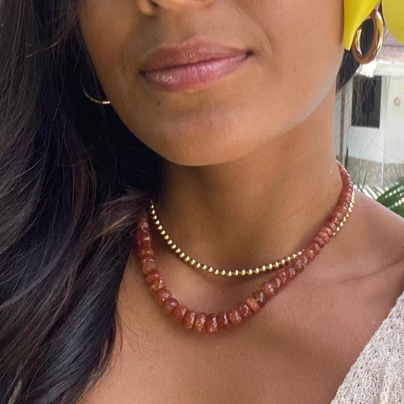 14k Gold Sunstone Necklace , Aaa+ Sunstone Necklace, [ensm1794] Sunstone And Gold Filled Jewelry, Healing Sunstone Jewelry, Sunstone