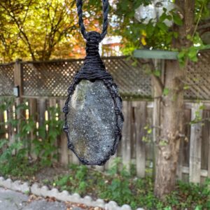 Black Sunstone Jewelry, Protective Crystal Necklaces, Root Chakra Healing Stones, Macrame Gemstone Necklace, Lolite Sunstone Necklace