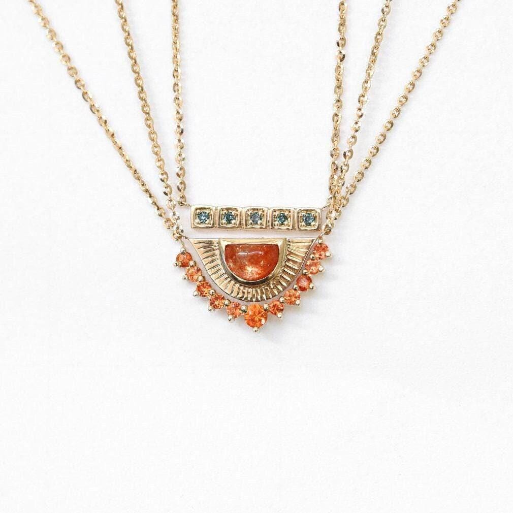 Cyra 3-piece Sunstone Necklace Set