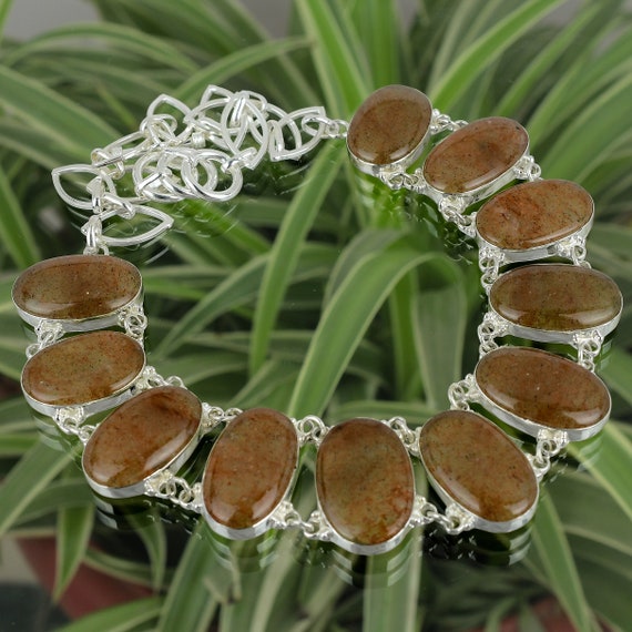 Handmade Sunstone Necklace: 925 Sterling Silver Adjustable Chain