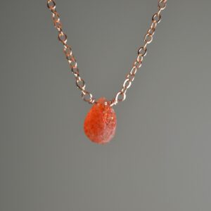 Sunstone Necklace In 14k Gold, Sterling Silver // Oregon Sunstone // Minimalist Sunstone // Healing Crystal // Solar Plexus Chakra // Dainty