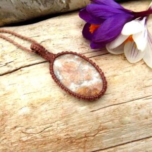 Sunstone macrame necklace, sunstone necklace, gift ideas for the supernaturalist, the boho beauty, Sunstone meaning, Libra crystals,