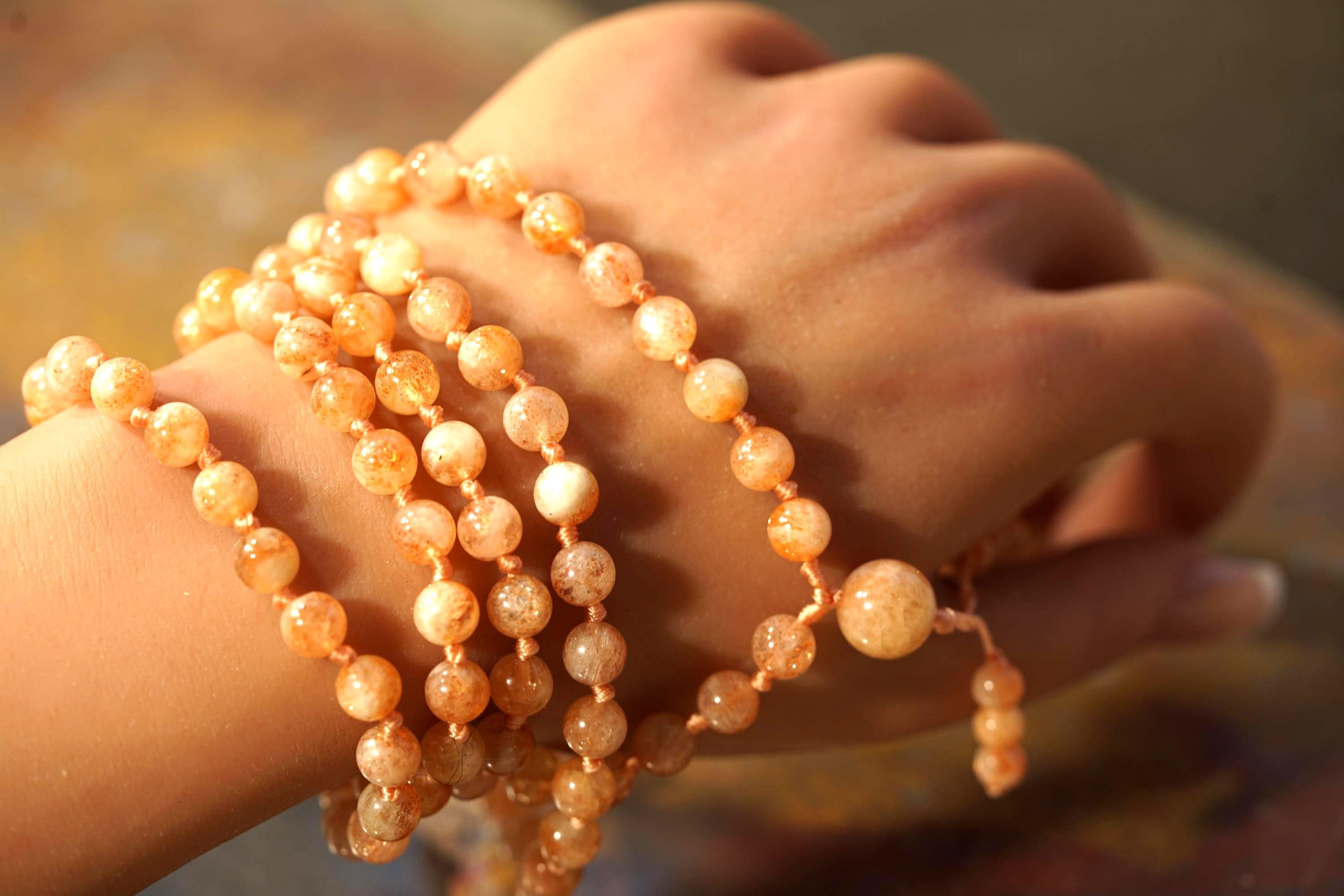 Sunstone Mala Necklace • 108+1 • Sunstone Necklace • Confidence • 6mm • 8mm • Joy • Abundance • Optimism  • 0100