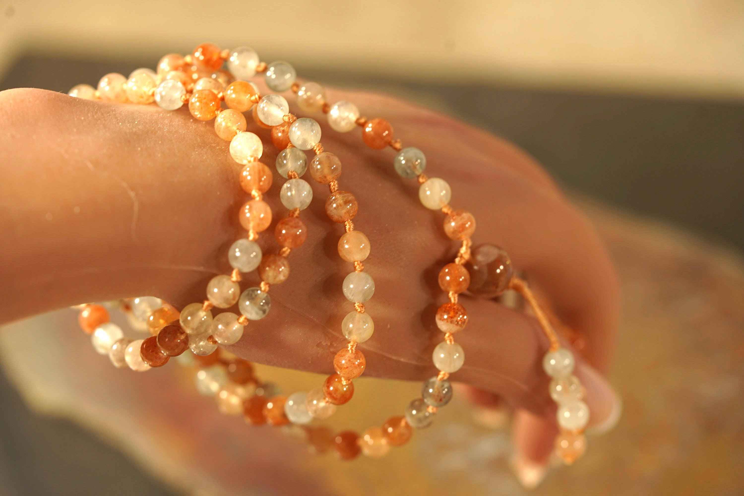 Sunstone Mala • Aaa Sunstone Mala Necklace • Sunstone Necklace • Gift Leo • 6mm And 8mm • Present For A Lion • Leo Birthstone • 4937