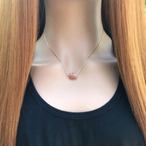 Minimalist Sunstone Crystal Necklace - Elegant Gift For Her