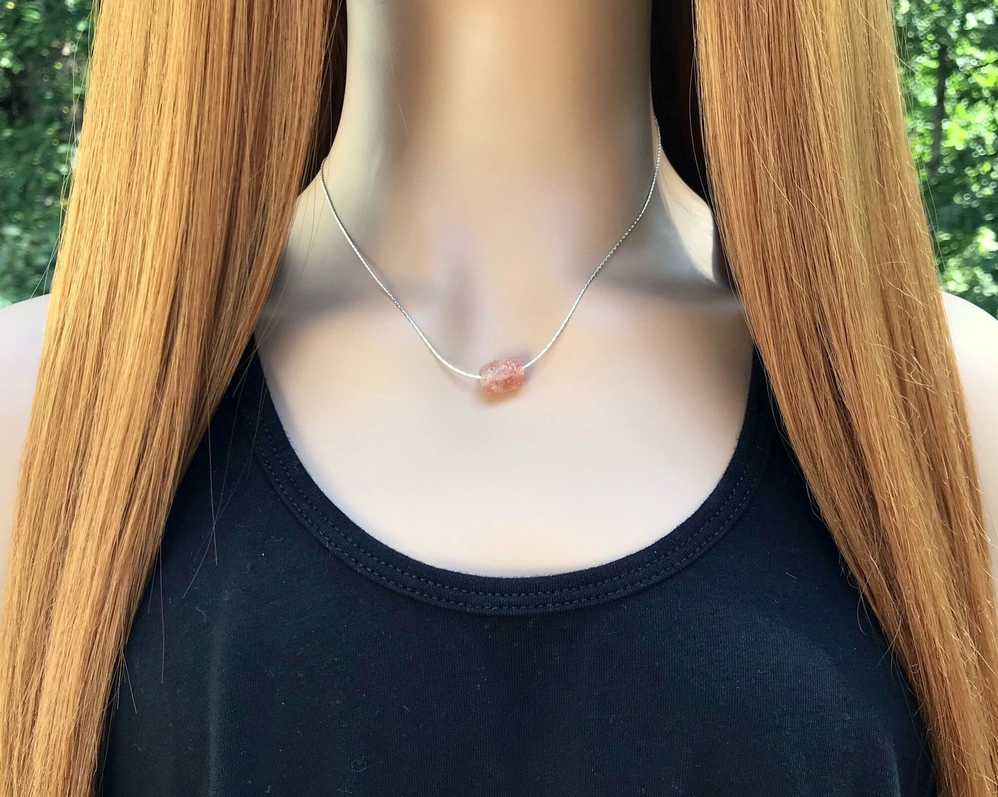 Minimalist Sunstone Crystal Necklace - Elegant Gift For Her