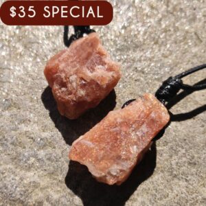 Orange Sunstone Jewelry For Men And Women, Raw Crystal Necklace, Rough Stone Necklace, Joy Vitality & Energy Healing Gemstone, Crystal Gifts