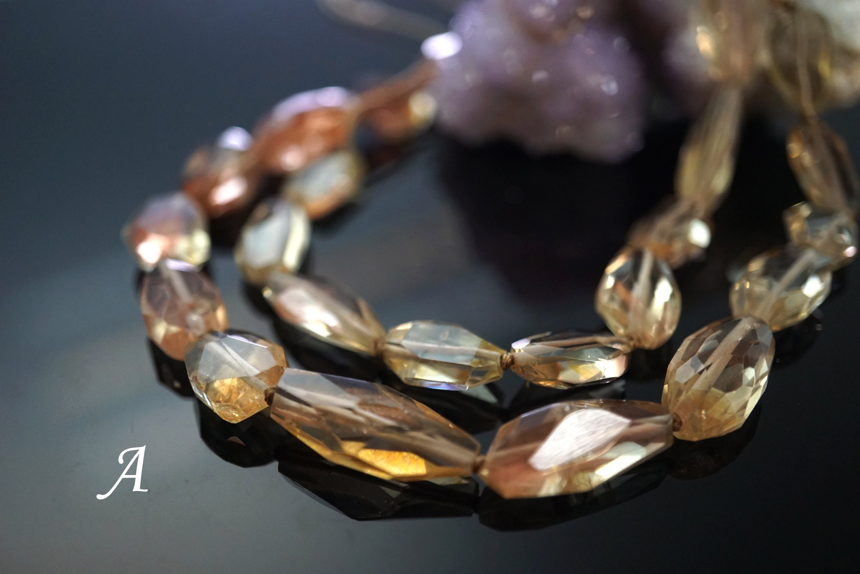 Oregon Sunstone Facted Beads 7-10.5mm (etb01391) Healing Stone/unique Jewelry/vintage Jewelry/gemstone Necklace