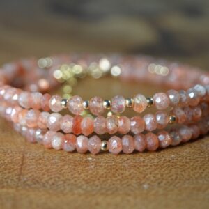 Oregon Sunstone Necklace In 14k Gold // Healing Crystal // Gemstone Necklace // Solar Plexus Chakra // Natural Sunstone Jewelry // Summer