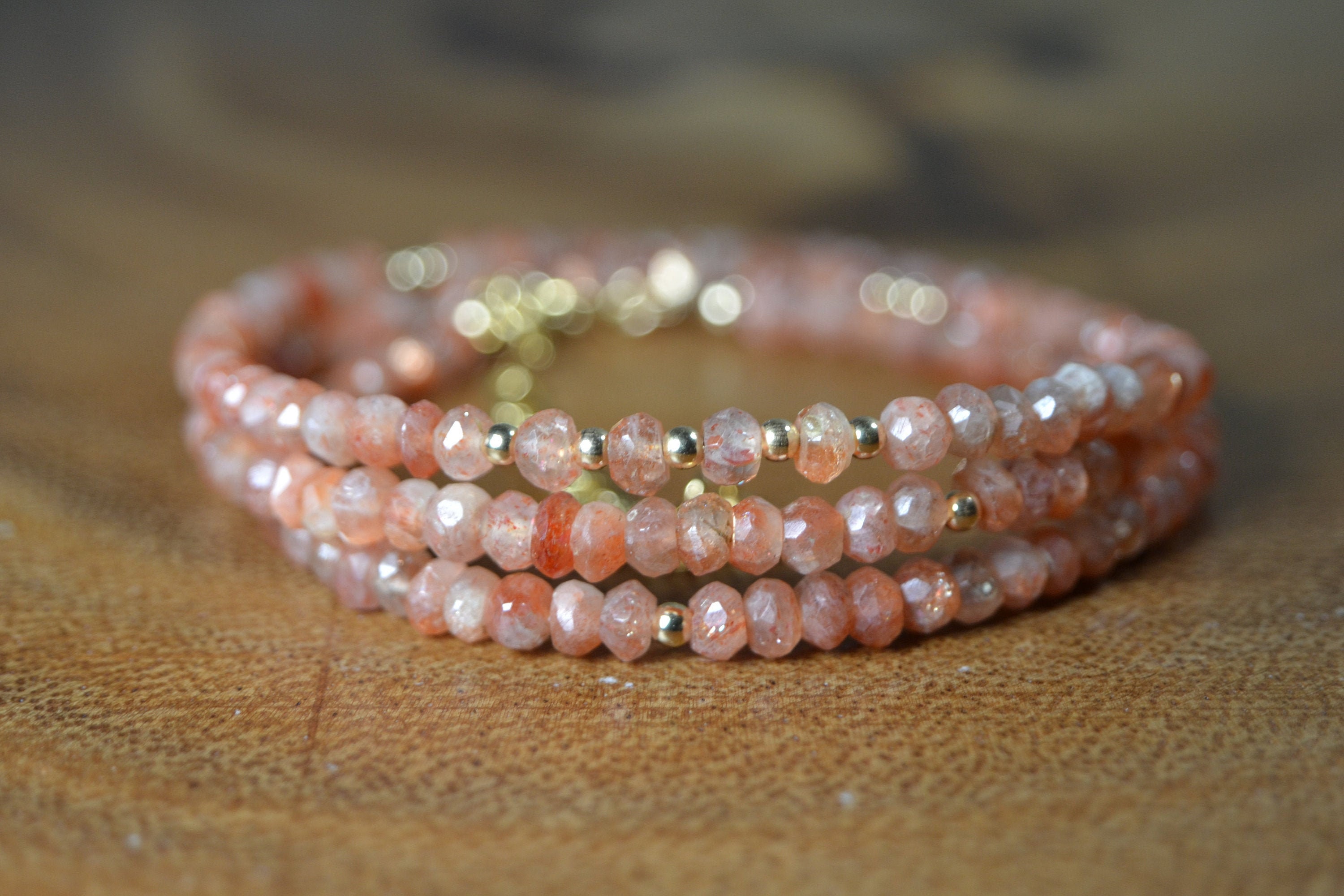 Oregon Sunstone Necklace In 14k Gold // Healing Crystal // Gemstone Necklace // Solar Plexus Chakra // Natural Sunstone Jewelry // Summer
