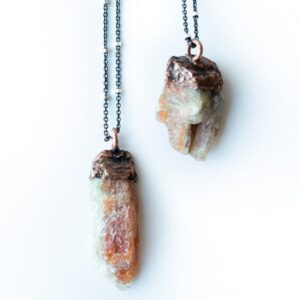 Raw Sunstone Necklace | Sunstone Necklace | Raw Mineral Jewelry | Organic Stone Jewelry | Raw Sunstone Jewelry