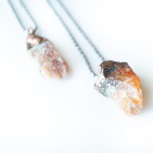 Raw Sunstone Necklace | Sunstone Necklace | Raw Mineral Jewelry | Organic Stone Jewelry | Raw Sunstone Jewelry