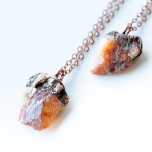 Raw Sunstone Necklace | Sunstone Necklace | Raw Mineral Jewelry | Organic Stone Jewelry | Raw Sunstone Jewelry