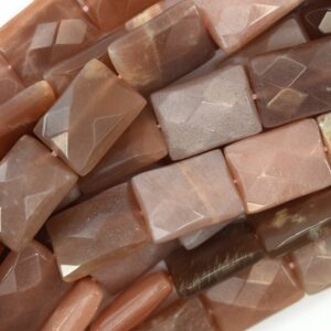20mm Faceted Sunstone Rectangle Beads 15" Strand 20mm Faceted Sunstone Rectangle Beads 15" Strand