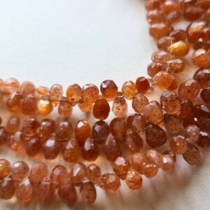4x6mm-5x7mm Sunstone Faceted Teardrops, Natural Sunstone Drop Beads, Sunstone Briolettes For Jewelry (17pcs To 70pcs Options) - Dga14 4x6mm-5x7mm Sunstone Faceted Teardrops, Natural Sunstone Drop Beads, Sunstone Briolettes For Jewelry (17pcs To 70pcs Options) - Dga14