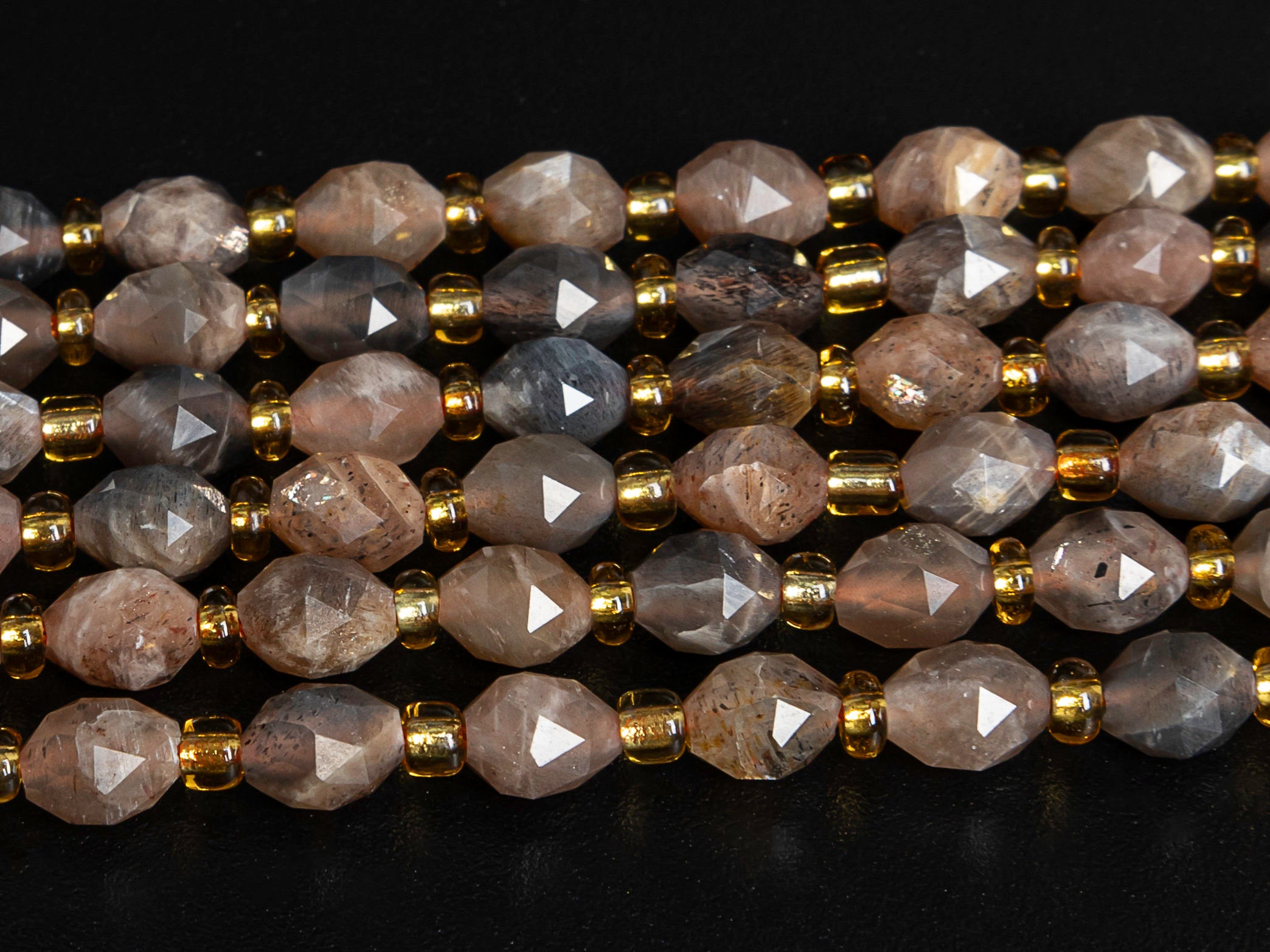 6mm Gray Brown Aventurescence Sunstone Beads Grade Aa Gemstone Drum Barrel Rice Bead Loose Beads 15"/7.5" Bulk Lot Options