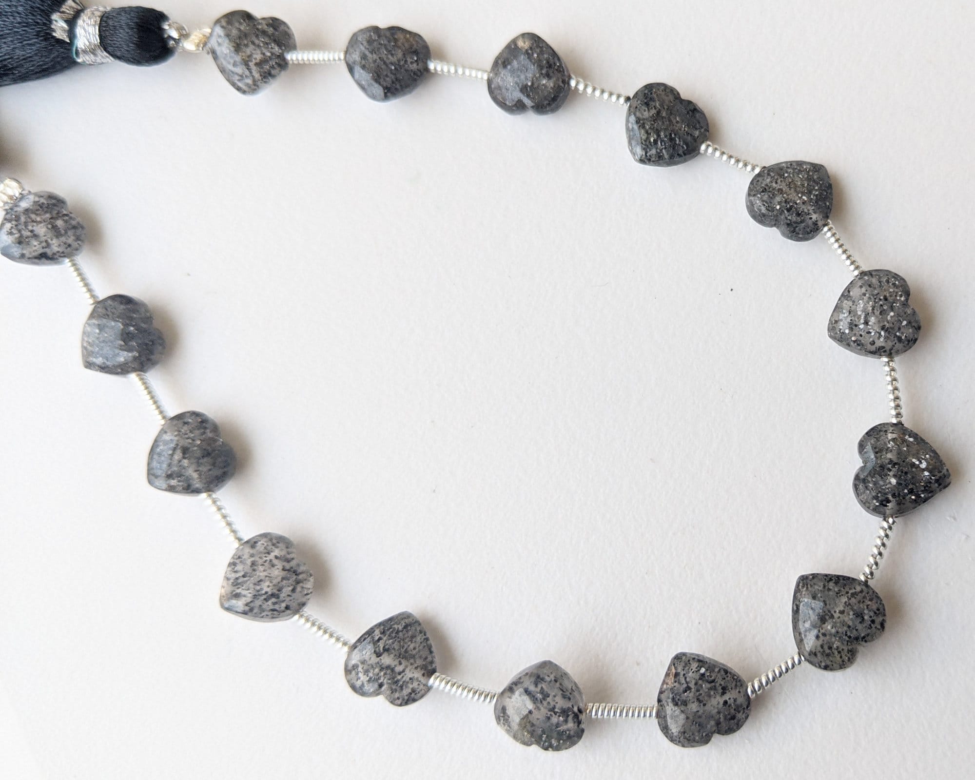8mm Black Sunstone Heart Beads, 7 Inch, 15 Pcs Black Sunstone Faceted Heart Side Drill Beads, Natural Black Sunstone For Jewelry - Adg379 8mm Black Sunstone Heart Beads, 7 Inch, 15 Pcs Black Sunstone Faceted Heart Side Drill Beads, Natural Black Sunstone For Jewelry - Adg379