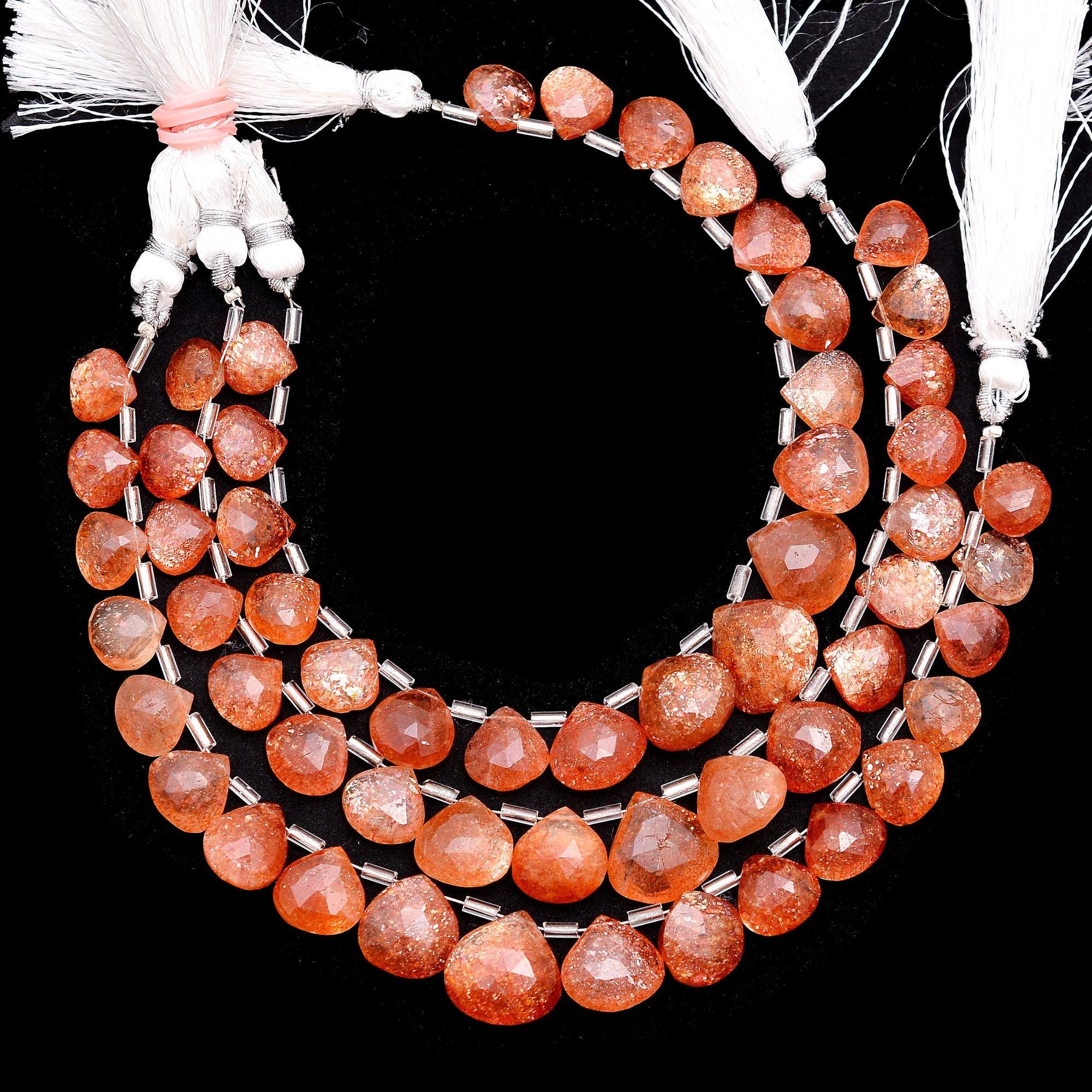 Aaa+ Sunstone Heart Briolette 9mm-15mm Faceted Beads | 7inch Strand | Natural Sunstone Semi Precious Gemstone Briolette Beads For Jewelry Aaa+ Sunstone Heart Briolette 9mm-15mm Faceted Beads | 7inch Strand | Natural Sunstone Semi Precious Gemstone Briolette Beads For Jewelry
