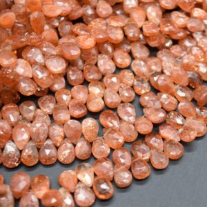 Sunstone Faceted Teardrop Beads - 9mm-10mm X 5mm-7mm - 1 Or 3 Pairs, For Jewellery Making Sunstone Faceted Teardrop Beads - 9mm-10mm X 5mm-7mm - 1 Or 3 Pairs, For Jewellery Making
