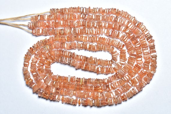 Sunstone Heishi Square Beads - 16 Inches - Natural Sunstone Heishi Square Smooth Square Heishi - Size Is 4mm #556 Sunstone Heishi Square Beads - 16 Inches - Natural Sunstone Heishi Square Smooth Square Heishi - Size Is 4mm #556