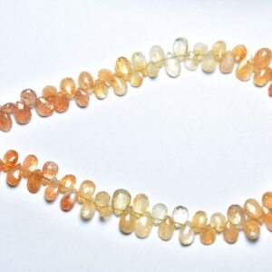 Sunstone Pear Beads - 9 Inches - Natural Beautiful Sunstone Faceted Pear Briolettes - Size Is 5x7 - 5x8 Mm #570 Sunstone Pear Beads - 9 Inches - Natural Beautiful Sunstone Faceted Pear Briolettes - Size Is 5x7 - 5x8 Mm #570