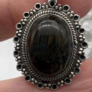 Abstract Black Sunstone Pendant Abstract Black Sunstone Pendant