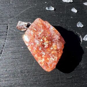 Confetti Sunstone Pendant 0.9" Delicate Natural Stone Jewelry With Solid Sterling Silver Loop Confetti Sunstone Pendant 0.9" Delicate Natural Stone Jewelry With Solid Sterling Silver Loop