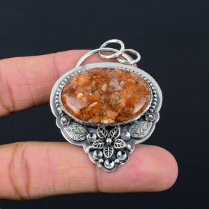 Handmade Sunstone Flower Pendant: 925 Sterling Silver Gemstone Jewelry Handmade Sunstone Flower Pendant: 925 Sterling Silver Gemstone Jewelry