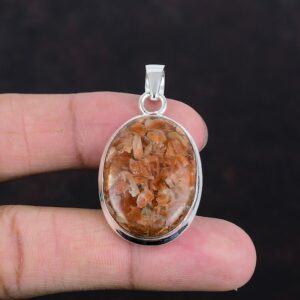 Handmade Oval Sunstone Pendant: 925 Sterling Silver Gemstone Jewelry Handmade Oval Sunstone Pendant: 925 Sterling Silver Gemstone Jewelry