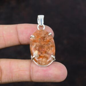 Handmade Oval Sunstone Pendant: 925 Sterling Silver Gemstone Jewelry Handmade Oval Sunstone Pendant: 925 Sterling Silver Gemstone Jewelry