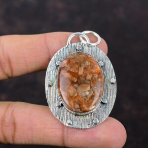 Handmade Oval Sunstone Pendant: 925 Sterling Silver Gemstone Jewelry Handmade Oval Sunstone Pendant: 925 Sterling Silver Gemstone Jewelry