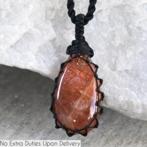 Macrame Natural Sunstone Necklace, Orange Gemstone Pendant, Celestial Jewelry, Mother Day Gift From Daughter, Sun Pendant, Cool Mom Gifts Macrame Natural Sunstone Necklace, Orange Gemstone Pendant, Celestial Jewelry, Mother Day Gift From Daughter, Sun Pendant, Cool Mom Gifts