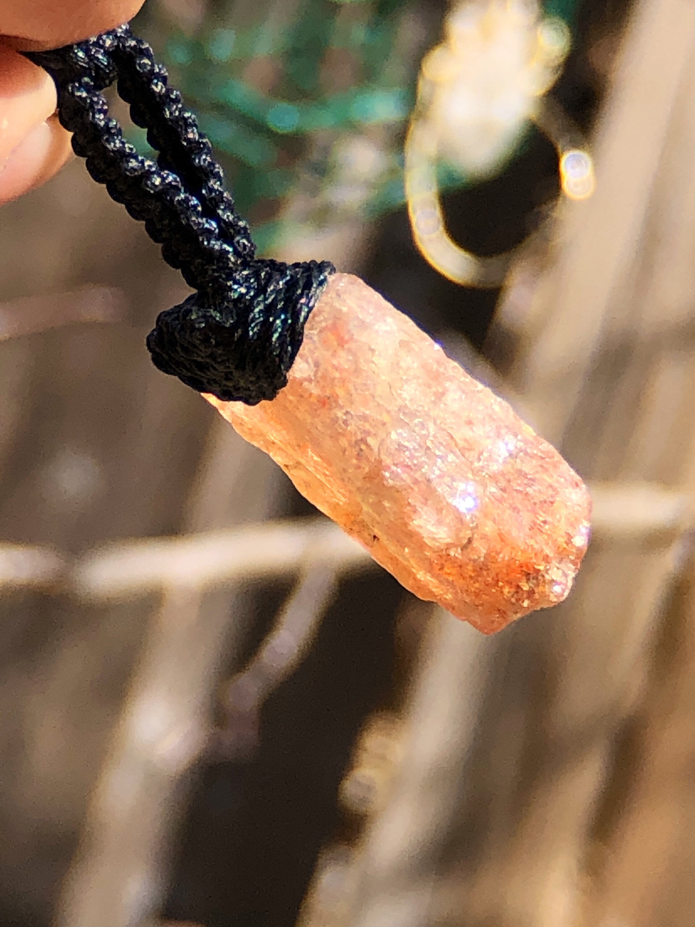 Sunstone Necklace For Women, Sunstone Pendant Necklace Men, Gemstone Necklace For Mom. Macrame Necklace For Men, Macrame Gemstone Necklace