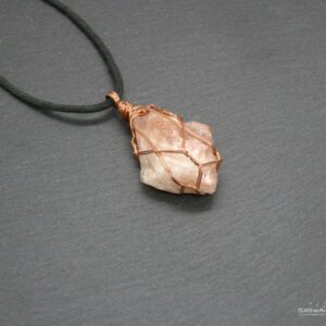 Raw Sunstone Copper Pendant: Wire Wrapped Heliolite Necklace, Crystal Amulet, Boho Jewelry Raw Sunstone Copper Pendant: Wire Wrapped Heliolite Necklace, Crystal Amulet, Boho Jewelry