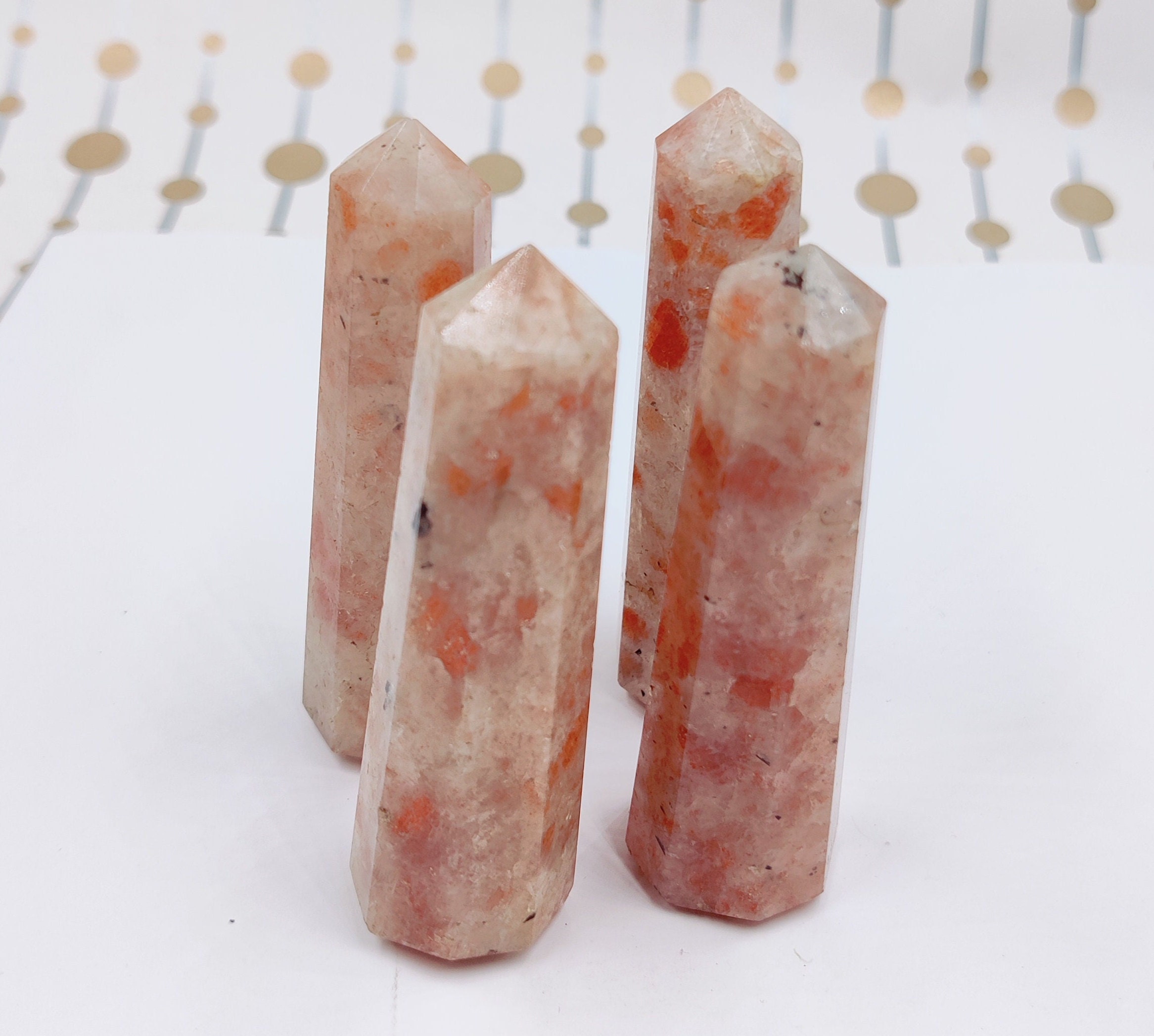50 Grams + Natural Sunstone Tower, Sunstone Point, Energy Crystal Tower, Obelisk Crystal, Healing Crystals, 3''-3.5'