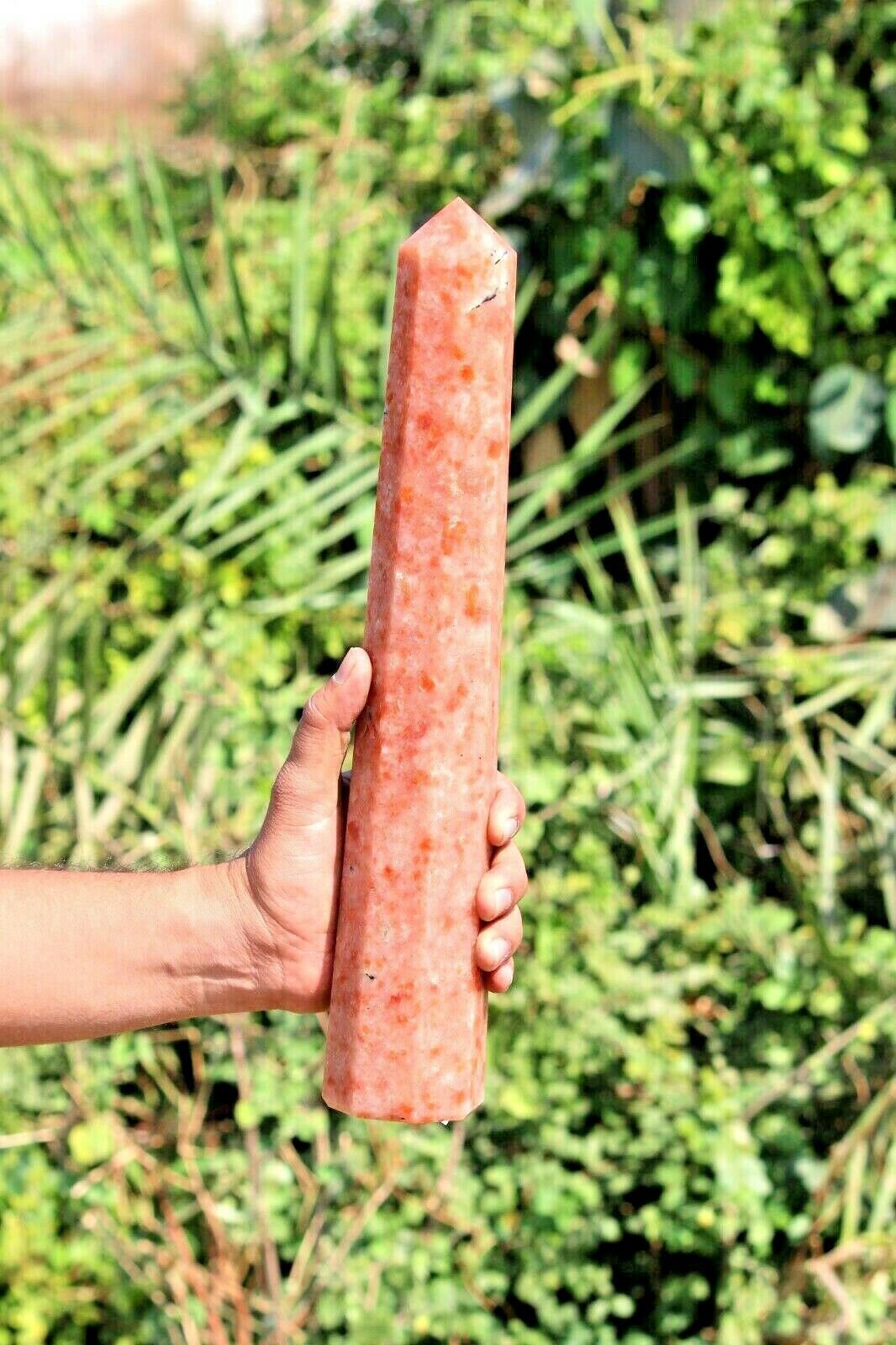 Large Orange Sunstone Obelisk Tower: Meditation Aura Spirit Stone Boho Decor Piece Large Orange Sunstone Obelisk Tower: Meditation Aura Spirit Stone Boho Decor Piece
