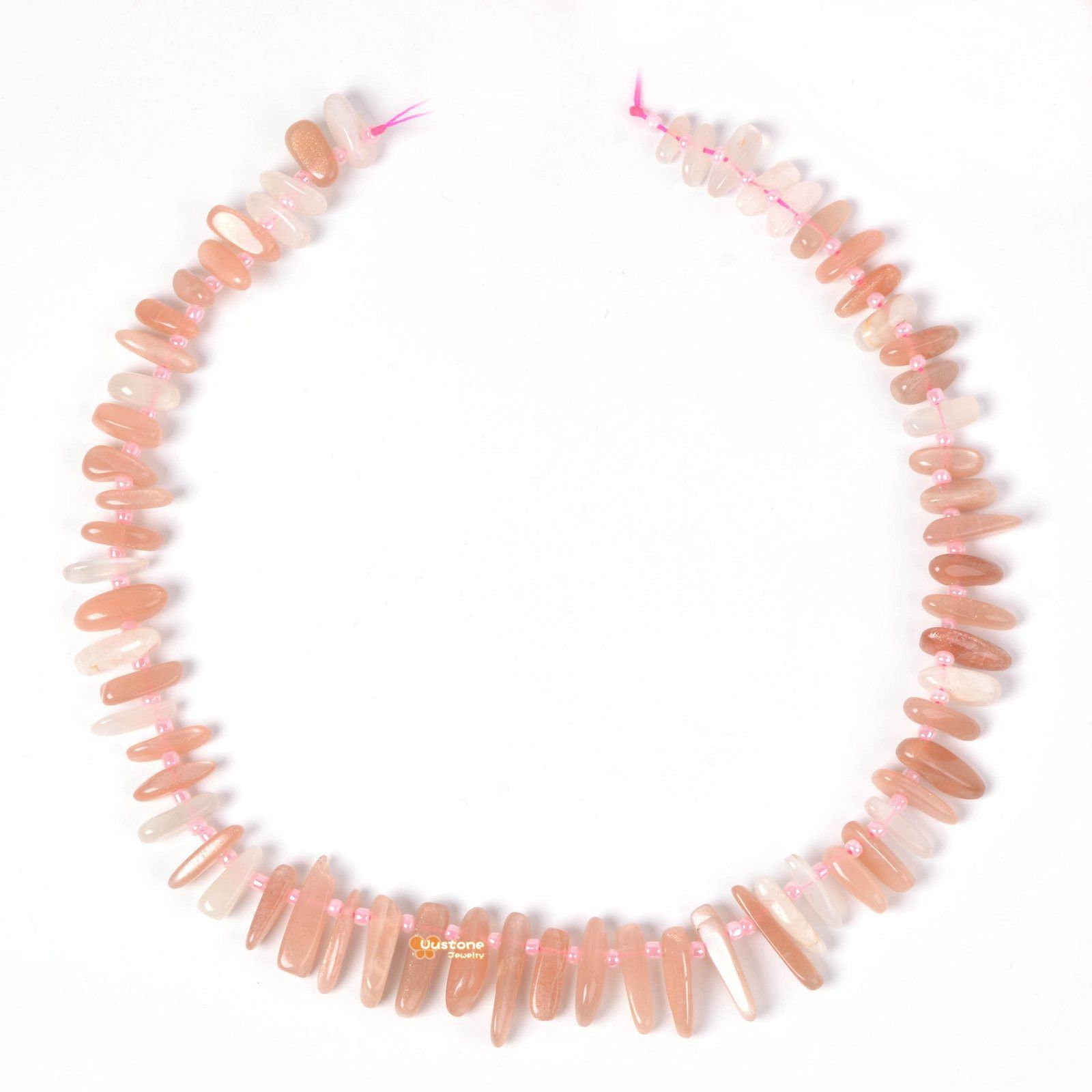 Natural Orange Sunstone Gemstone Top Drilled Stick Slice Chip Loose Beads 15"  Diy Jewelry Making