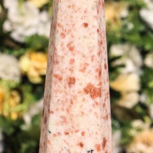 Oregon Sunstone Tower: 8 Faceted Heliolite Crystal, Chakra Meditation Oregon Sunstone Tower: 8 Faceted Heliolite Crystal, Chakra Meditation