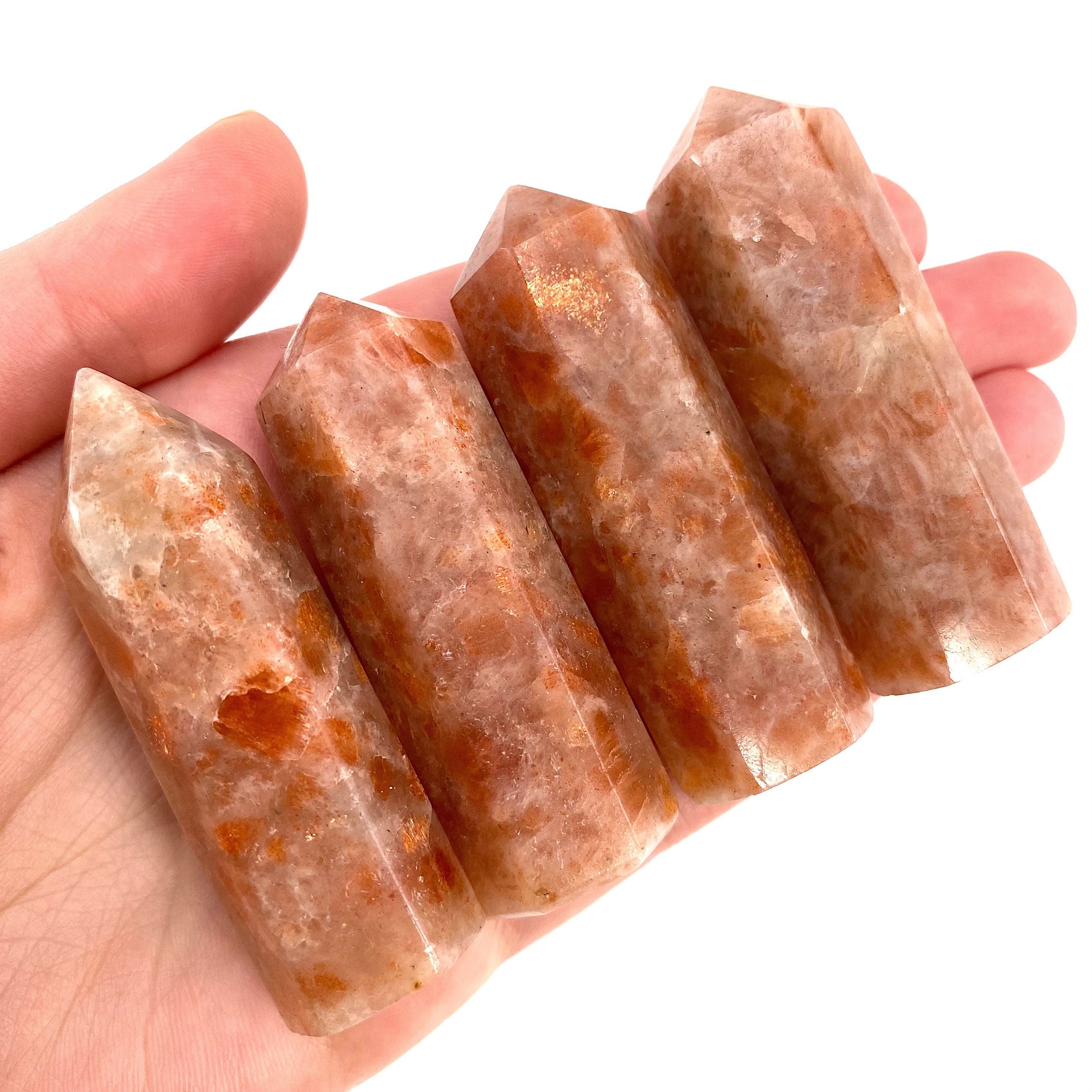 Sunstone Point | Flashy Orange Polished Natural Crystal Tower (solar Plexus Chakra)