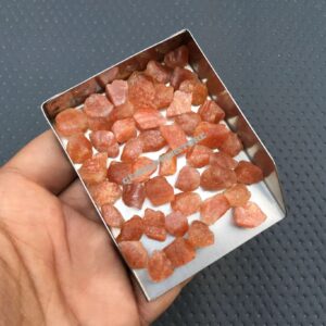 25 Raw Orange Sunstone Crystals: Rough Gemstone Rocks (8-10 MM)