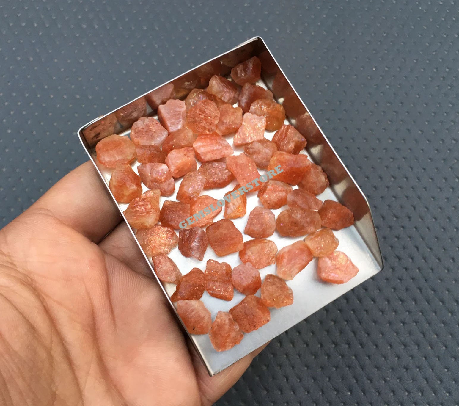 25 Raw Orange Sunstone Crystals: Rough Gemstone Rocks (8-10 Mm)