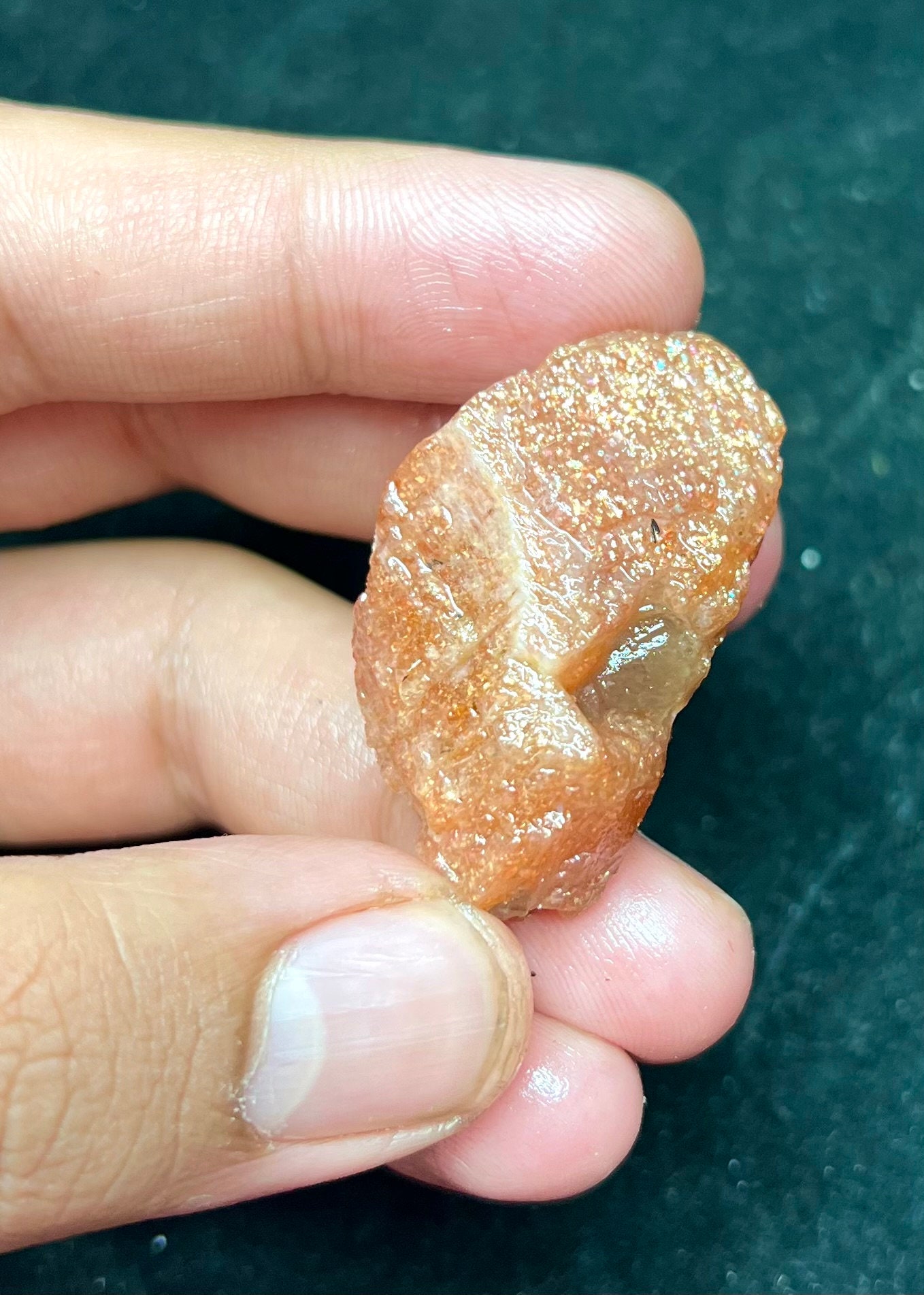 Confetti Sunstone Rough Stone | Natural Flashy Raw Gem 20.7g 42x25x18mm