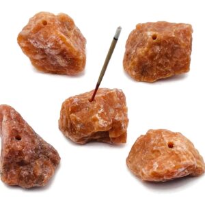 SunStone Crystal Incense Holder -Rough Crystal Stone Incense Stick Holder -Raw Stone Incense Holder - Healing Stone - RS1020