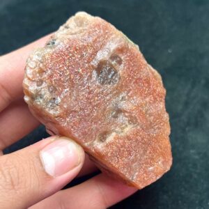 Raw Flashy Sunstone Rough Stone | Natural Orange Crystal 164g 77x50x25mm
