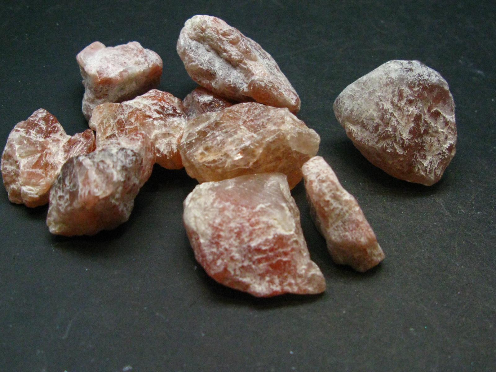 Lot Of 10 Sunstone Raw Crystals From Tanzania - 430.65 Carats